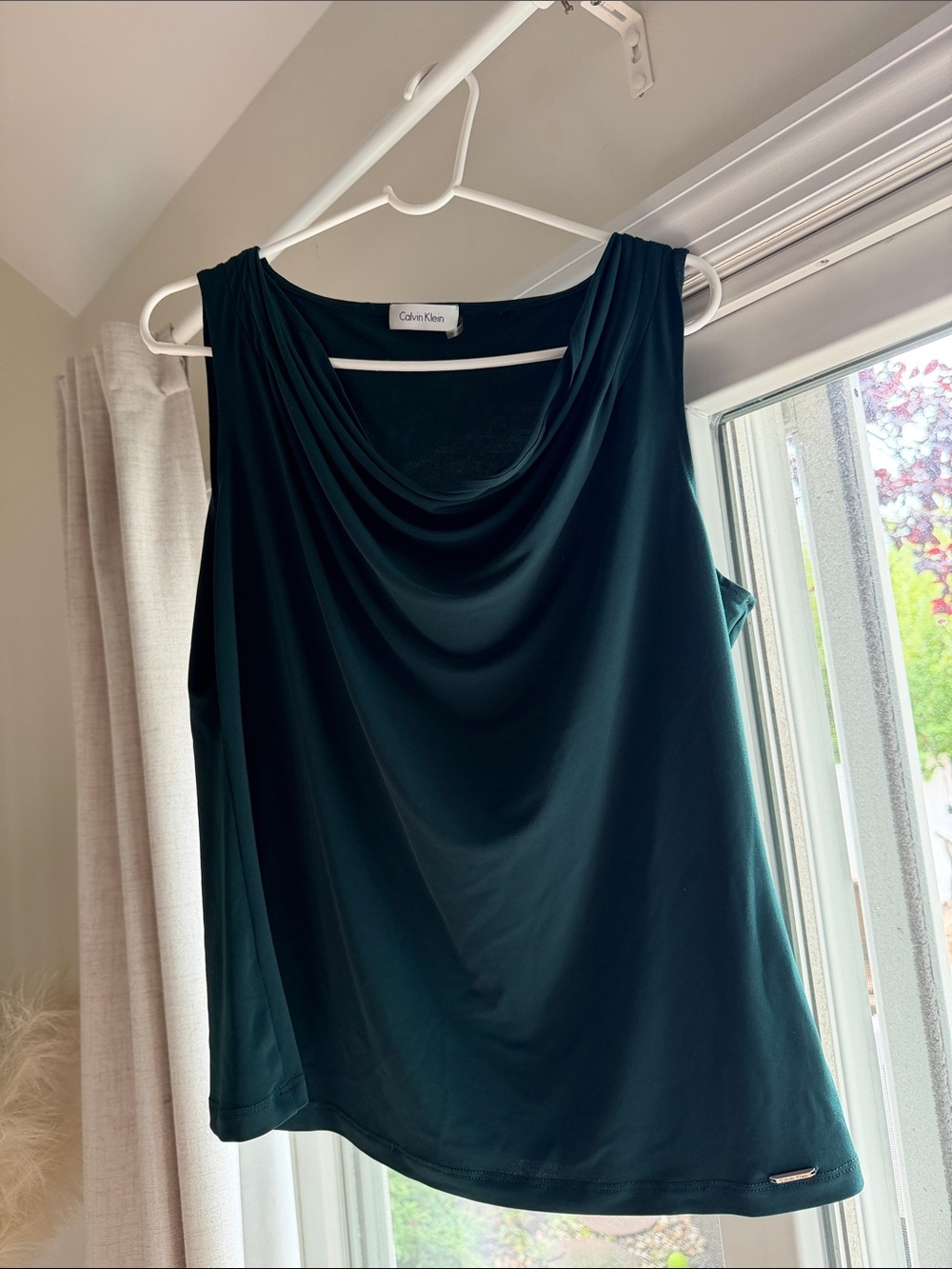 Calvin Klein Green Draped Neck Camisole